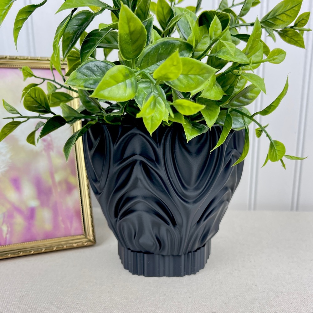 Sculptural Geometric Indoor Planter, Corru Planter Pot, Tabletop Planter
